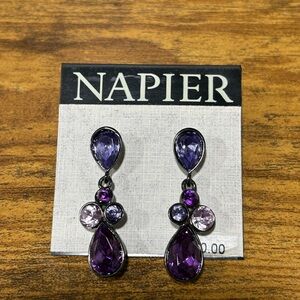 Napier Amethyst and Lavender Dangle Earrings